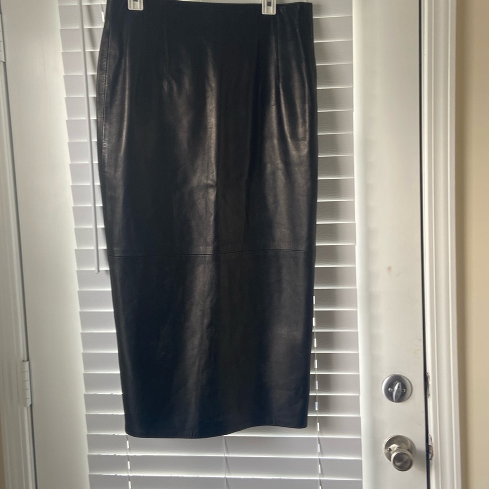 Black leather skirt